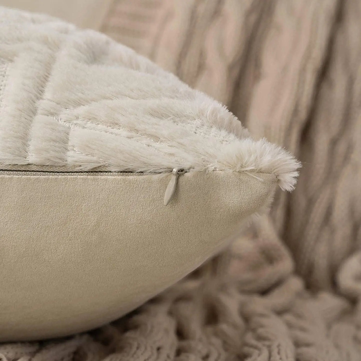 Plush Embroidered Cushion Cover