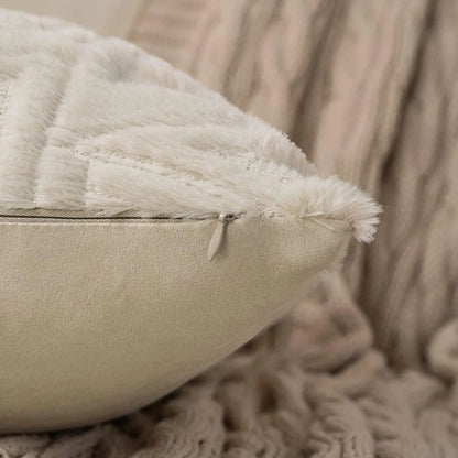 Plush Embroidered Cushion Cover