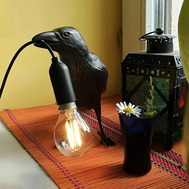 Gothic Raven Lamp