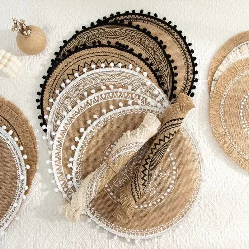 Round Placemat Table Non-Slip Jute Mats