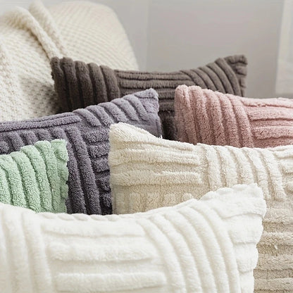 Faux Plush Throw Pillow Covers