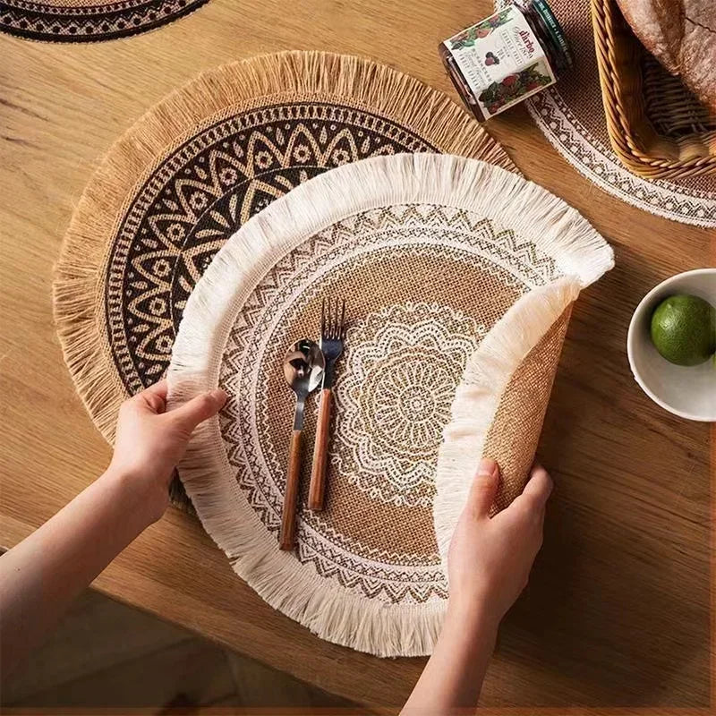 Round Placemat Table Non-Slip Jute Mats