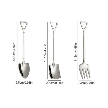 Stainless steel square spade fork in 9 pcs