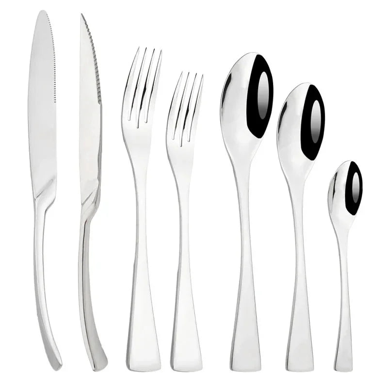 Silver Separate Dinnerware Set in 6 pcs