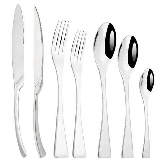 Silver Separate Dinnerware Set in 6 pcs