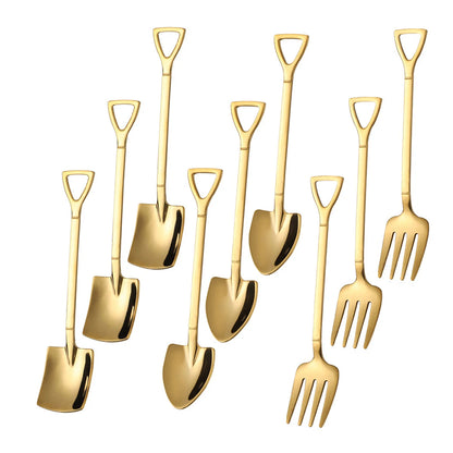 Stainless steel square spade fork in 9 pcs