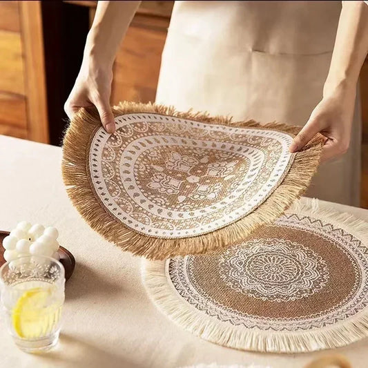 Round Placemat Table Non-Slip Jute Mats