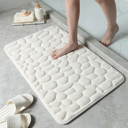 Cobblestone Embossed Bath Mat Non-slip Bathroom Carpets