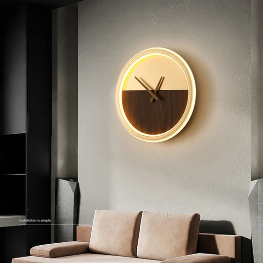 Modern Minimalist Led Wall Lamp With Clock