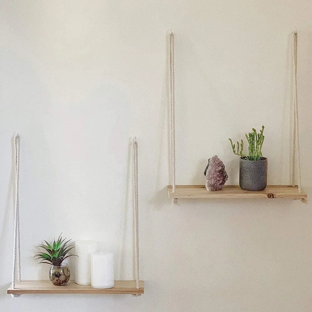 Swing Hanging Rope Floating Shelves